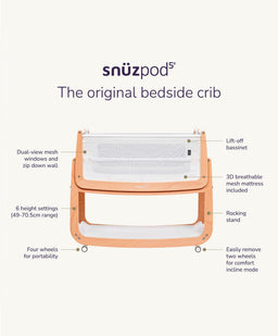 Snuz Bedside Sleeping SnuzPod 5 Bedside Crib - Cashmere