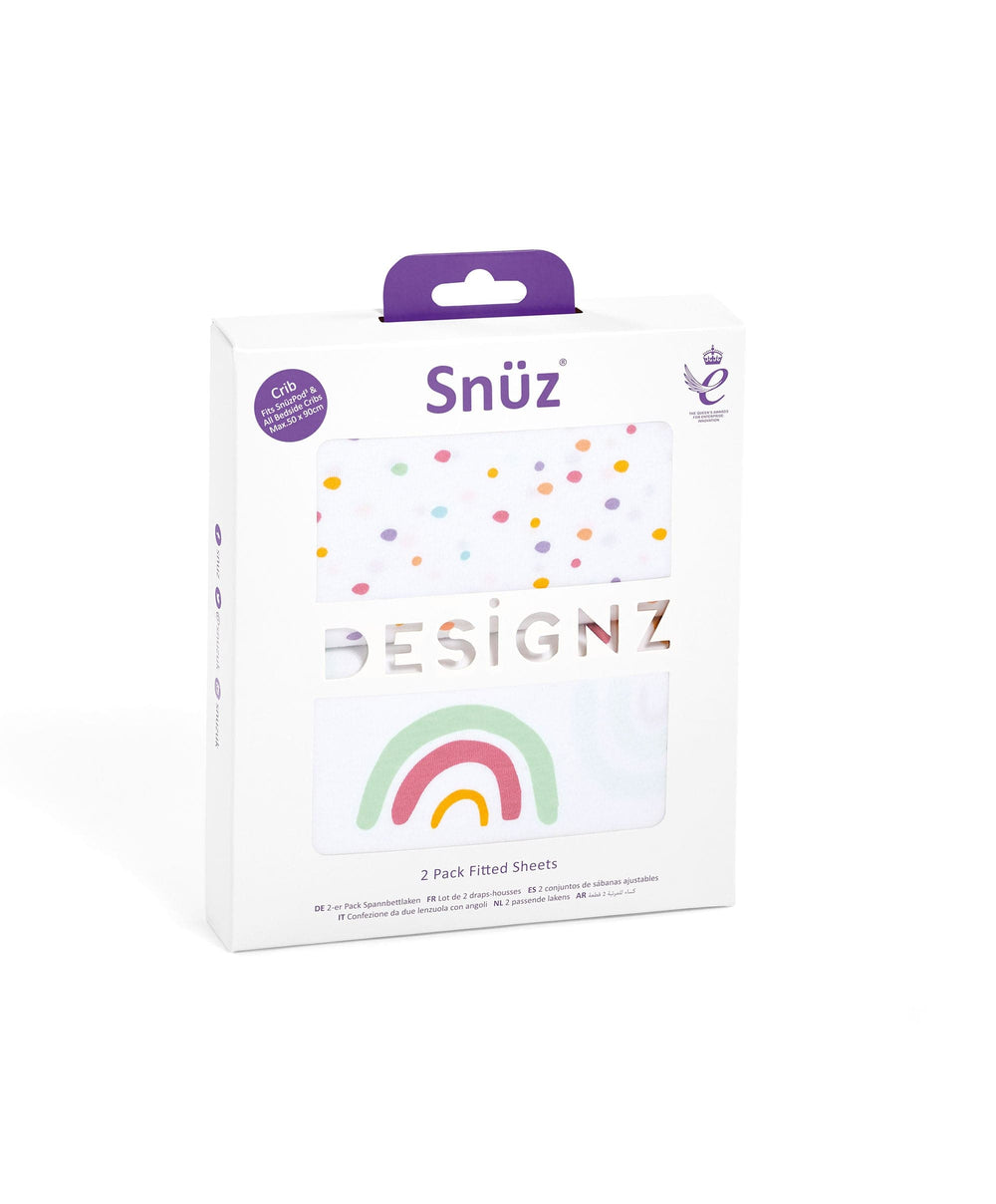 Snuz Crib Sheets Snuz Fitted Crib Sheets 2 Pack - Rainbow