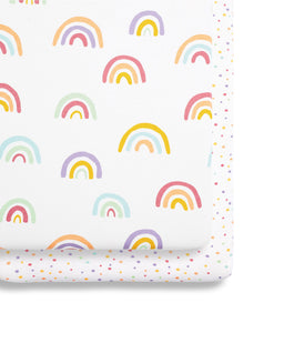 Snuz Crib Sheets Snuz Fitted Crib Sheets 2 Pack - Rainbow