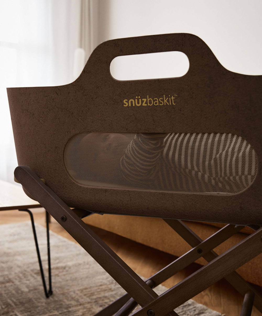 Snuz Moses Baskets SnuzBaskit Moses Basket &amp; Stand - Chocolate/ Ebony