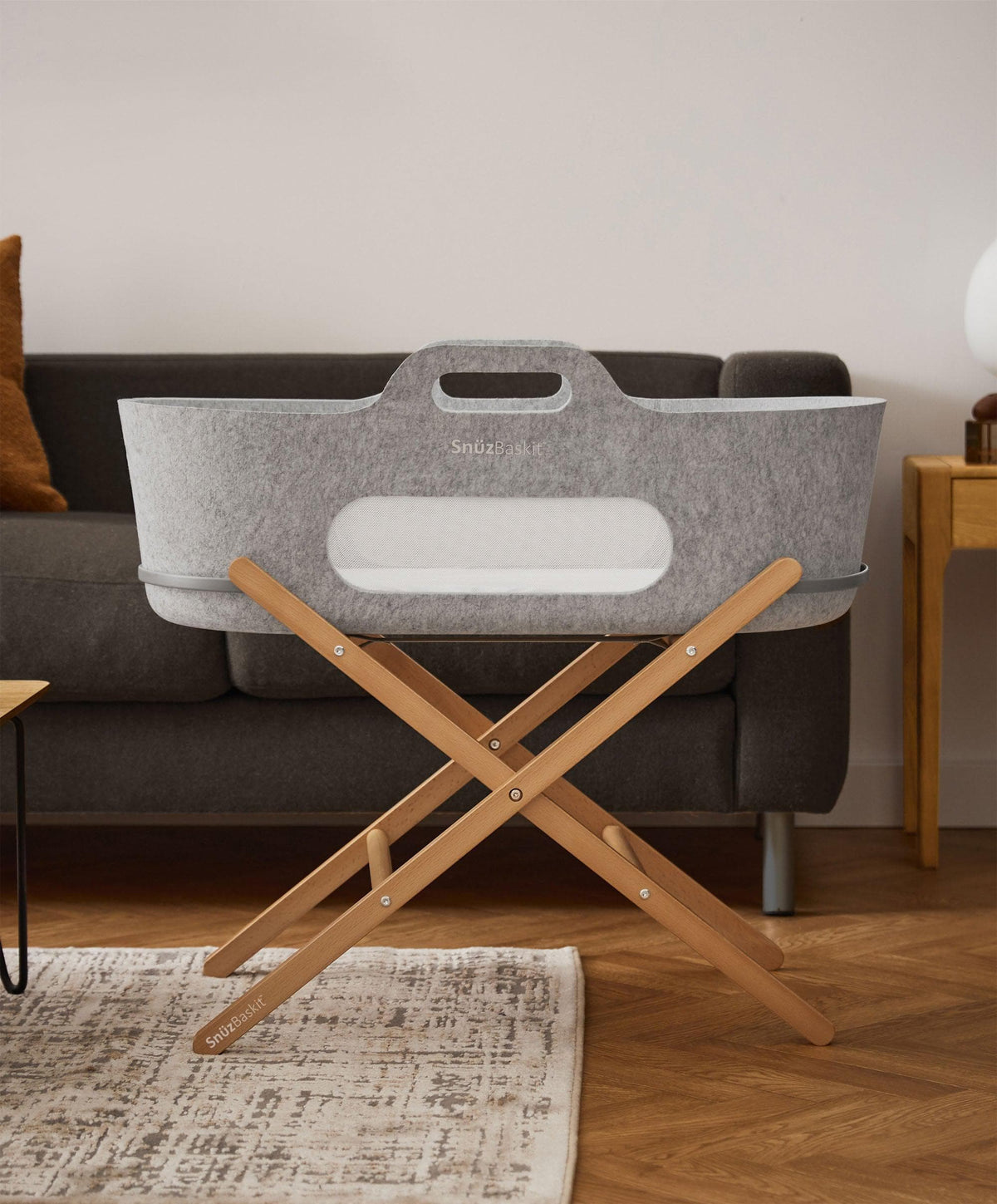 Snuz Moses Baskets SnuzBaskit Moses Basket & Stand - Light Grey/ Natural