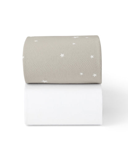 Snuz Snüz Twin Pack Cot & Cotbed Sheets - Grey Star