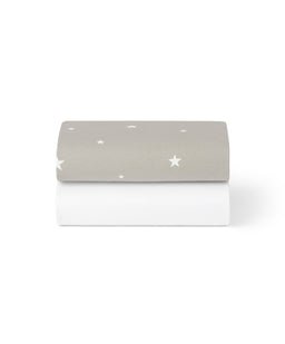 Snuz Snüz Twin Pack Crib Sheets - Grey Star