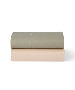 Snuz Snüz Twin Pack Crib Sheets - Sage Cross
