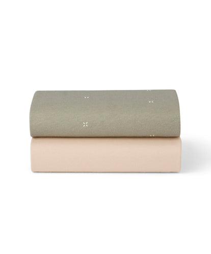 Snuz Snüz Twin Pack Crib Sheets - Sage Cross