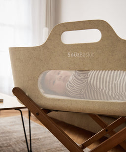 Snuz SnuzBaskit Moses Basket & Stand - Barley/Walnut