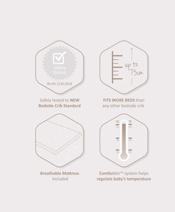 Snuz Snuzpod4 Bedside Crib - Silver Birch