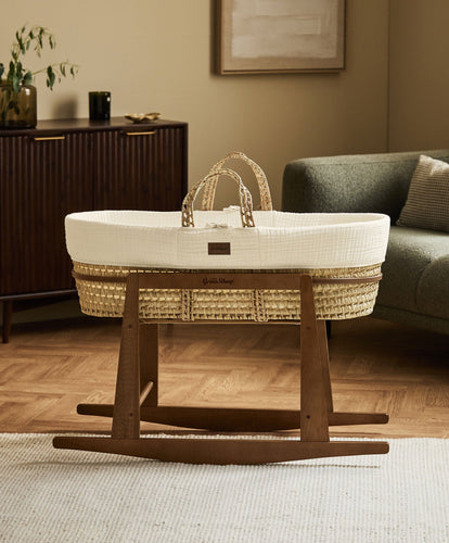 Snuz The Little Green Sheep Moses Basket Rocking Stand - Walnut