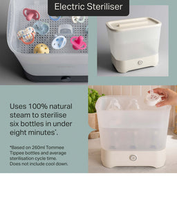 Tommee Tippee Bottle Feeding Tommee Tippee Bottle and Steriliser Set - White