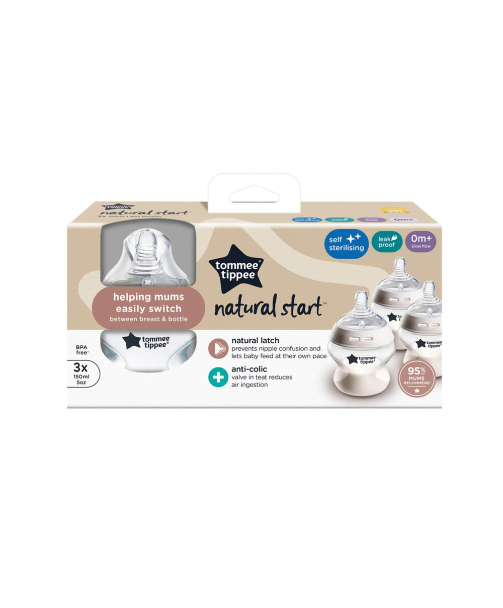 Tommee Tippee Bottle Feeding Tommee Tippee Natural Start Anti-Colic Baby Bottle (Pack of 3) - 150ml