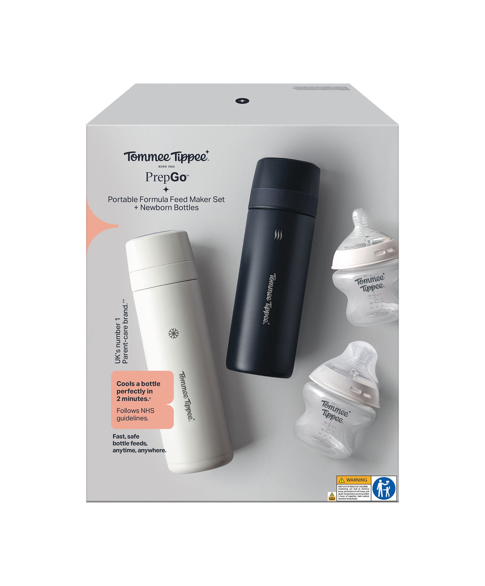 Tommee Tippee Bottle Feeding Tommee Tippee PrepGo Portable Formula Feed Maker &amp; Newborn Bottles - Black and White