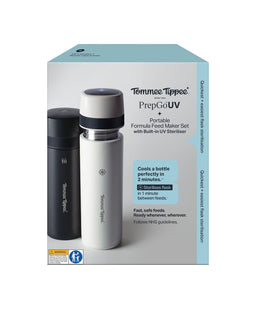 Tommee Tippee Bottle Feeding Tommee Tippee PrepGo Portable Formula Feed Maker Set with Built-in UV Steriliser - Black and White