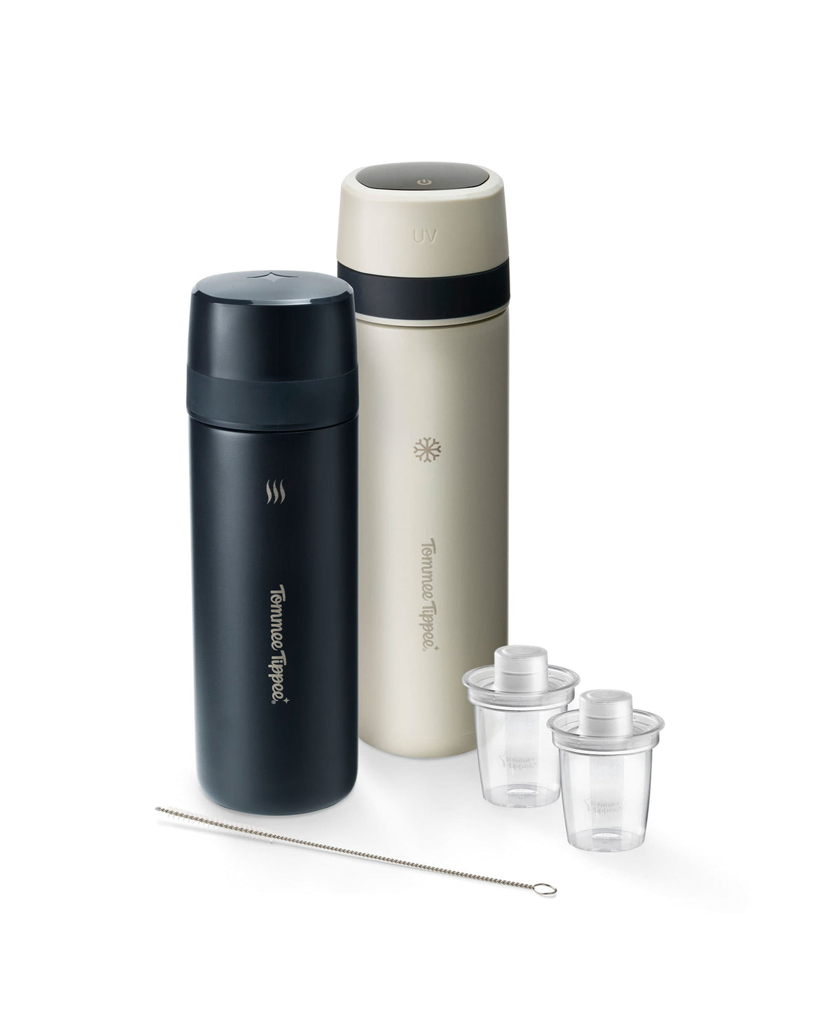 Tommee Tippee Bottle Feeding Tommee Tippee PrepGo Portable Formula Feed Maker Set with Built-in UV Steriliser - Black and White