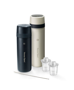 Tommee Tippee Bottle Feeding Tommee Tippee PrepGo Portable Formula Feed Maker Set with Built-in UV Steriliser - Black and White