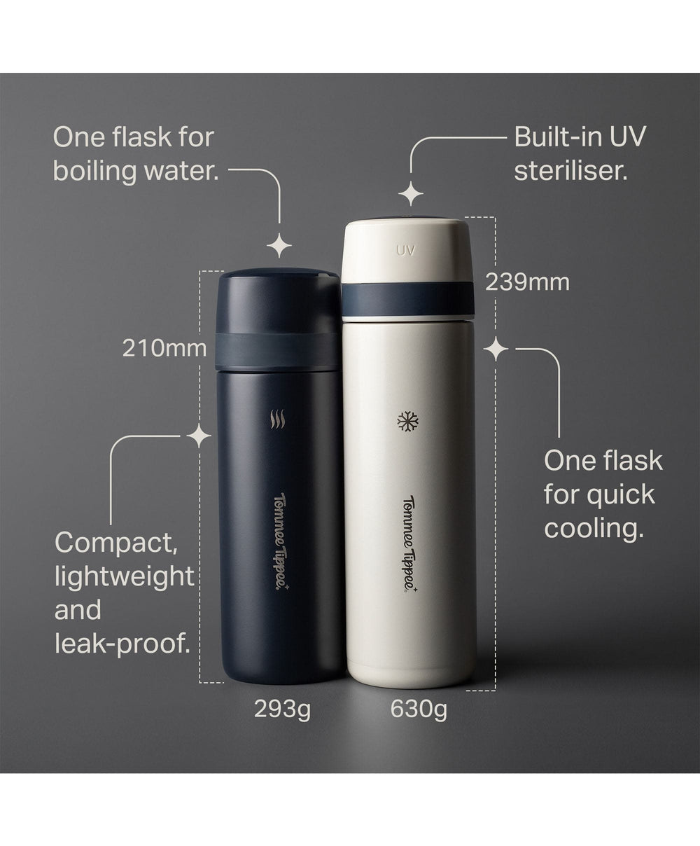 Tommee Tippee Bottle Feeding Tommee Tippee PrepGo Portable Formula Feed Maker Set with Built-in UV Steriliser - Black and White