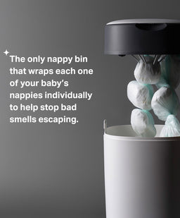 Tommee Tippee Nappy Bins Tommee Tippee Twist & Click Advanced Nappy Bin & 7 Refill Cassettes