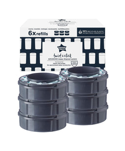 Tommee Tippee Nappy Bins Tommee Tippee Twist & Click Nappy Bin Refill Cassettes (6 pack)