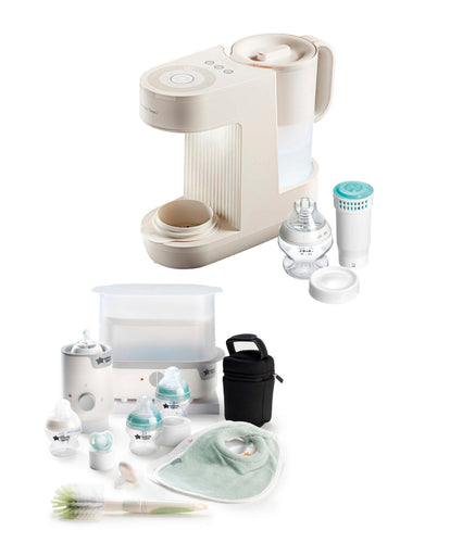 Tommee Tippee Tommee Tippee Perfect Prep Formula Feed Maker & Complete Feeding Set Bundle - Chalk