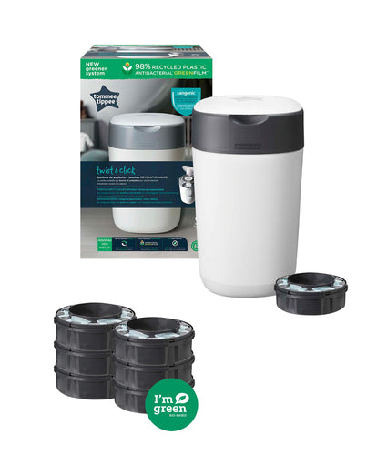 Tommee Tippee Tommee Tippee Twist and Click 6 Refill Cassettes with Free Nappy Bin