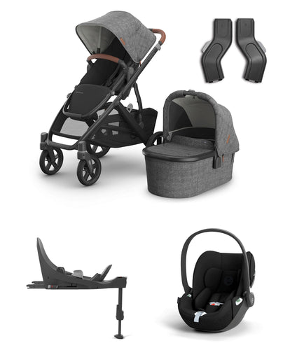 Uppababy Pushchairs UPPAbaby Vista V3 Stroller Bundle with Cybex Cloud Car Seat – Greyson