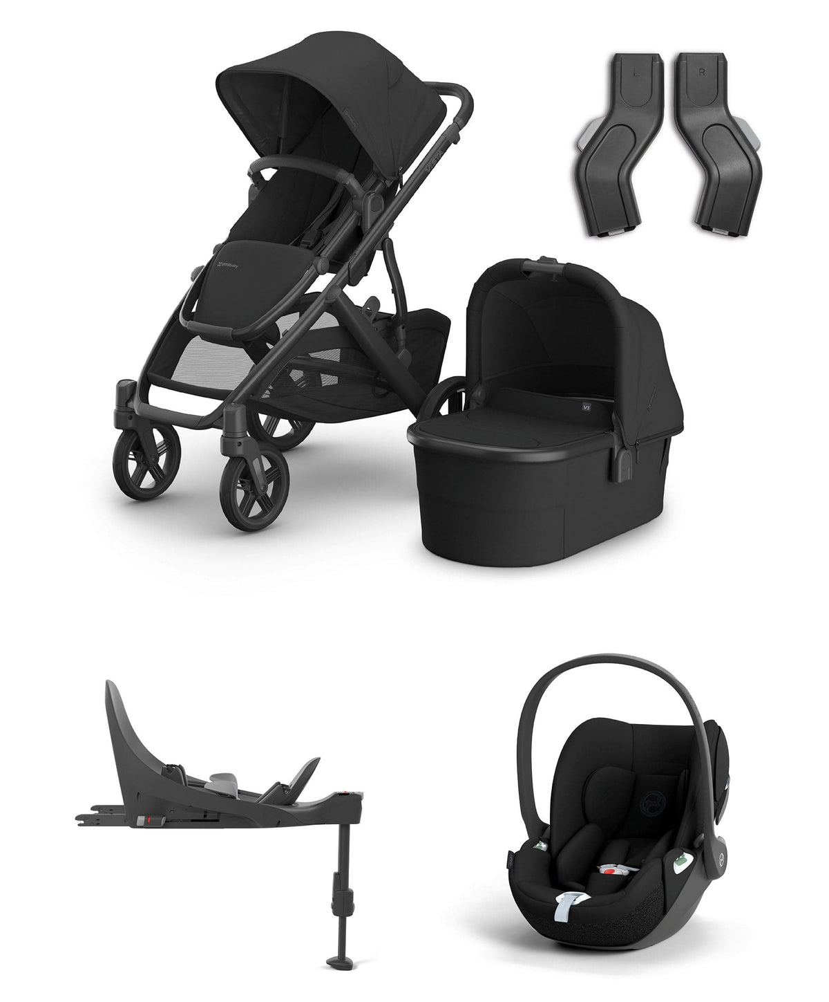Uppababy Pushchairs UPPAbaby Vista V3 Stroller Bundle with Cybex Cloud Car Seat – Jake