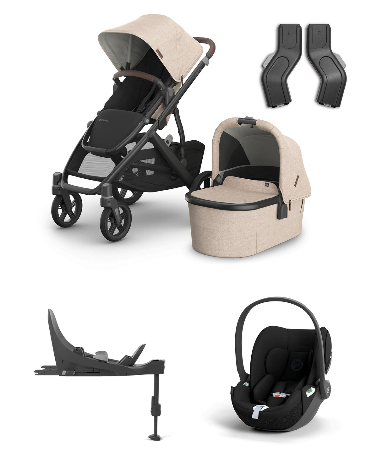 UPPAbaby Vista V3 Stroller Bundle with Cybex Cloud Car Seat