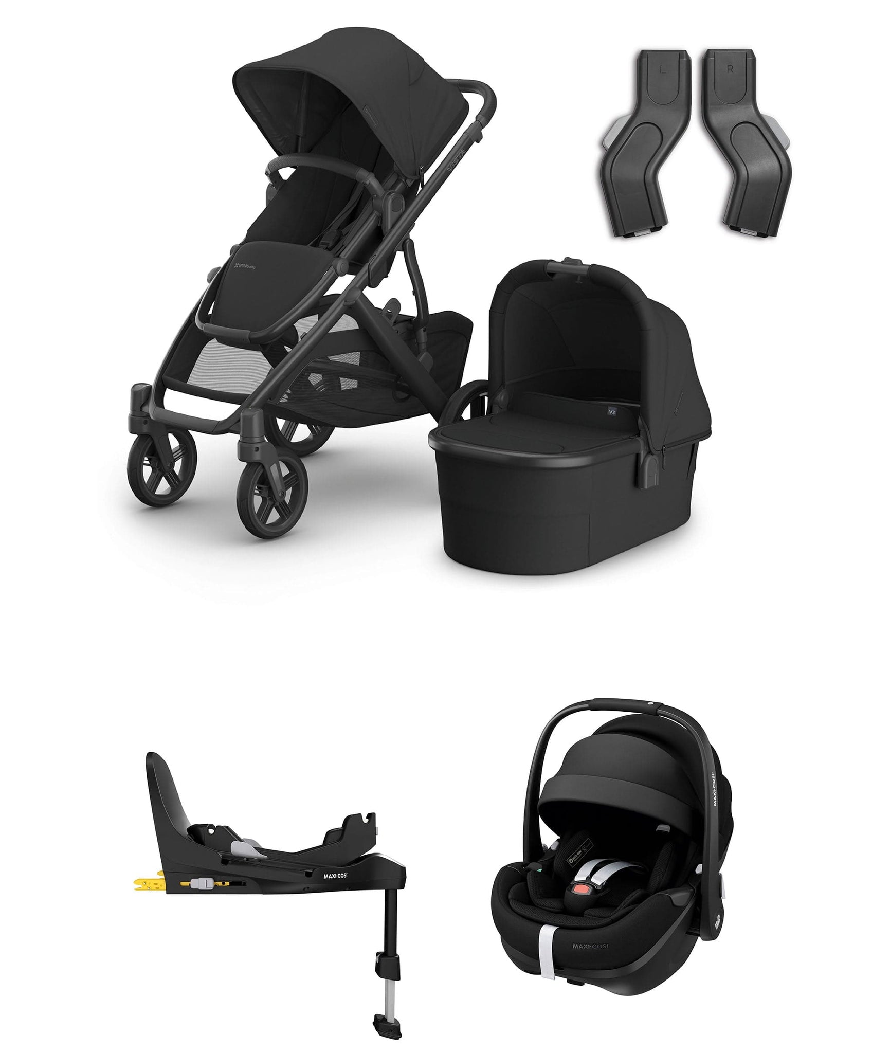 UPPAbaby Vista V3 Stroller Bundle with Maxi-Cosi Pebble 360