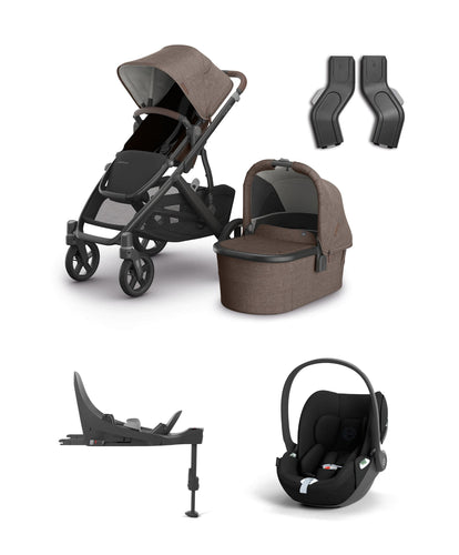 Uppababy Pushchairs UPPAbaby Vista V3 Stroller & Carrycot Bundle with Cybex Cloud T i-Size Rotating Baby Car Seat & Base (5 Pieces) – Owen