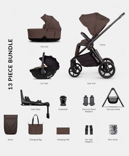 Venicci Pushchairs Claro 2 4in1 Ultimate Pushchair Bundle (13 Pieces) - Chocolate