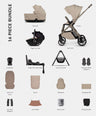 Venicci Pushchairs Tila 4in1 Ultimate Pushchair Bundle (16 Pieces) - Latte