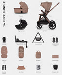 Venicci Pushchairs Upline 3 4in1 Plus Ultimate Pushchair Bundle (16 Pieces) - Sand