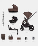 Venicci Pushchairs Venicci Claro 4in1 Luxury Pushchair Bundle Tiago 2 Car Seat (10 pieces) - Chocolate