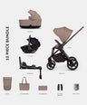 Venicci Pushchairs Venicci Claro 4in1 Luxury Pushchair Bundle with Tiago 2 Car Seat  (10 pieces) - Almond
