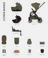 Venicci Pushchairs Venicci Tila Pushchair 4in1 Pushchair Bundle (13 piece) - Olive