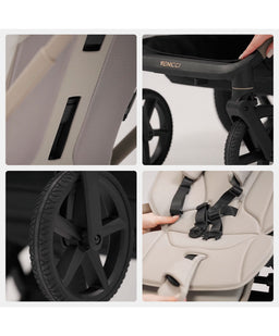 Venicci Pushchairs Venicci Upline 3 4in1 Pushchair Bundle With Tiago 2 Car Seat (13 Pieces) - Sand