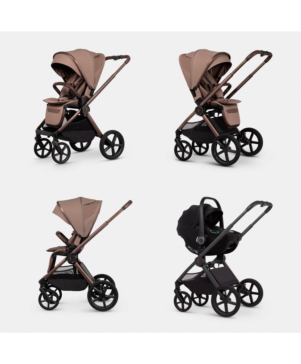 Venicci Pushchairs Venicci Upline 3 4in1 Pushchair Bundle With Tiago 2 Car Seat (13 Pieces) - Sand