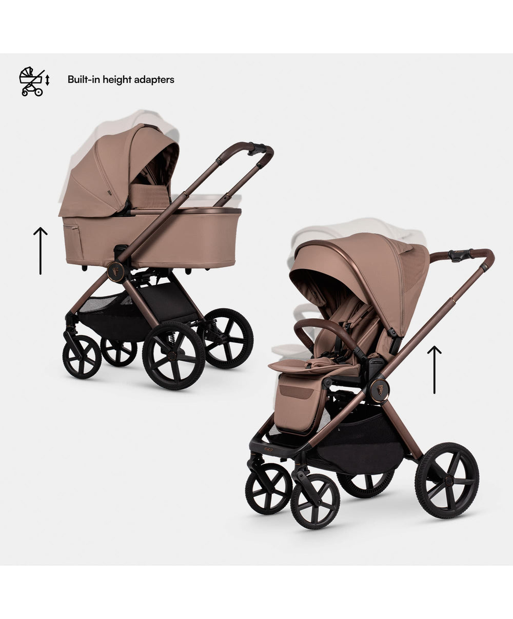 Venicci Pushchairs Venicci Upline 3 4in1 Pushchair Bundle With Tiago 2 Car Seat (13 Pieces) - Sand