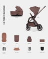 Venicci Tila 2in1 Essential Pushchair Bundle (11 Pieces) - Noce
