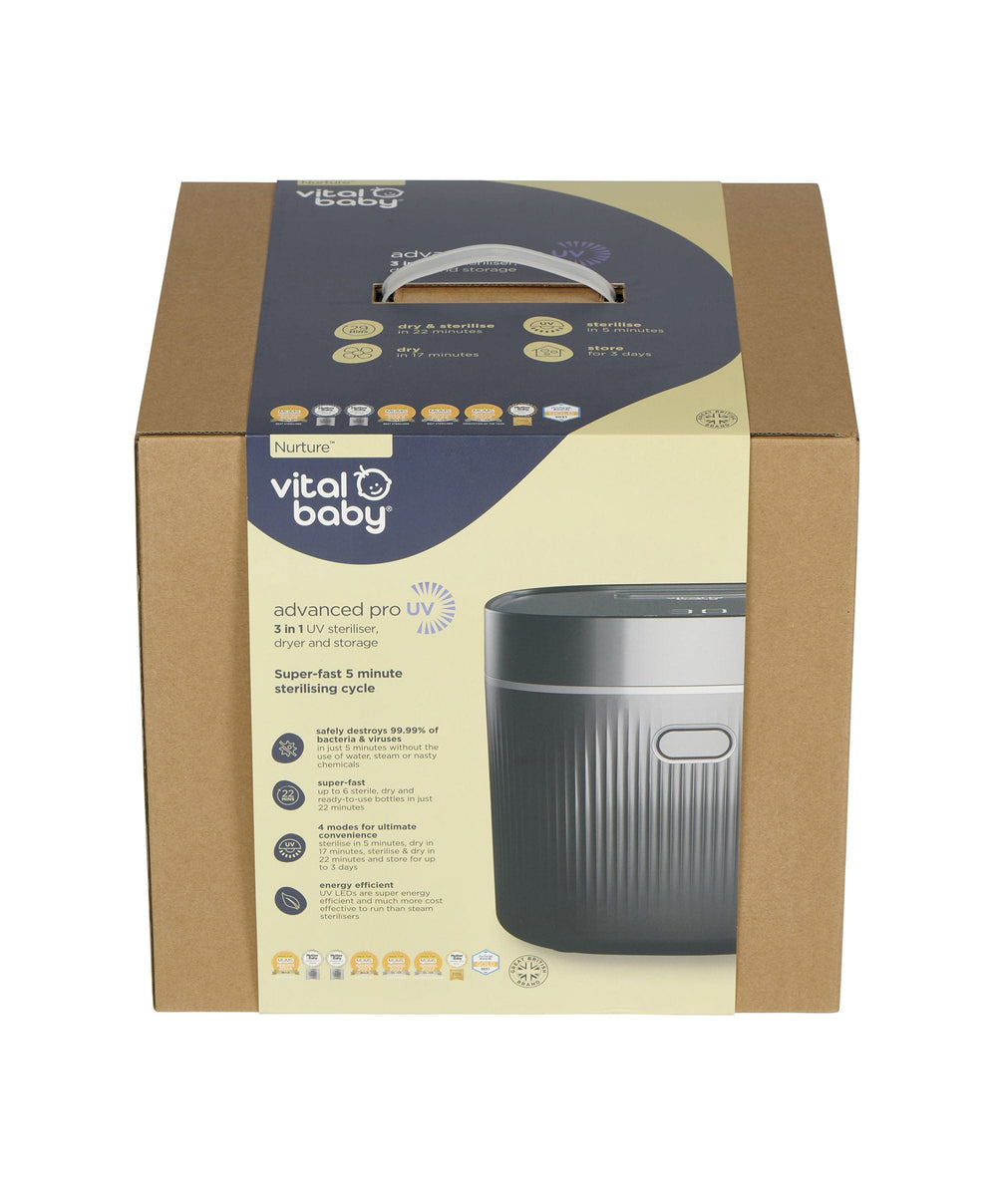 Vital Baby Vital Baby Nurture Advanced Pro UV Steriliser &amp; Dryer, 3rd gen - Onyx Black