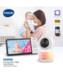 VTech Baby Monitors VTech RM5755HD 5 Smart Baby Monitor & Camera Floorstand - White