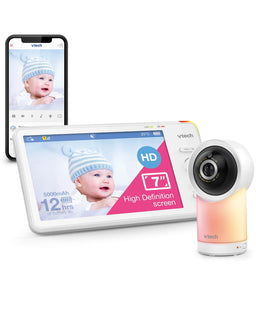 VTech Baby Monitors VTech RM7766HD 7inch Smart Pan & Tilt Baby Monitor & Camera Floorstand - White