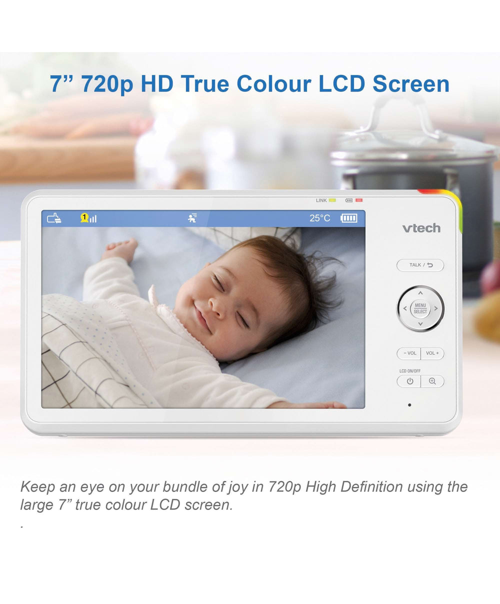 VTech Baby Monitors VTech RM7766HD 7inch Smart Pan &amp; Tilt Baby Monitor &amp; Camera Floorstand - White