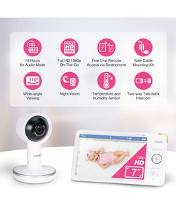 VTech Baby Monitors VTech RM7787HD 7” Over-The-Cot Smart Monitor