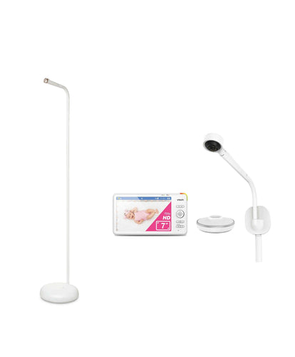 VTech Baby Monitors VTech RM7787HD 7” Over-The-Cot Smart Monitor & Floor Stand Bundle - White