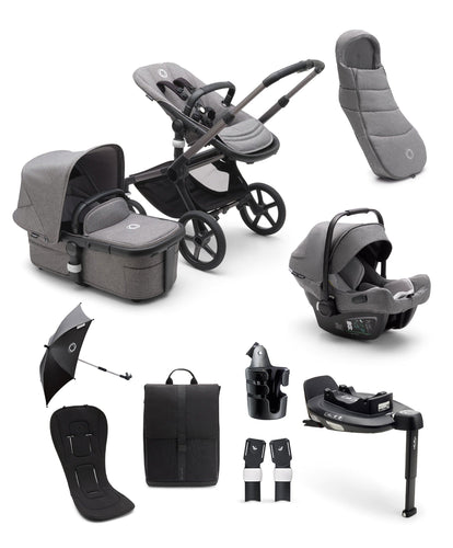 Bugaboo Bugaboo Fox5 Ultimate Travel System Bundle in Grey Melange