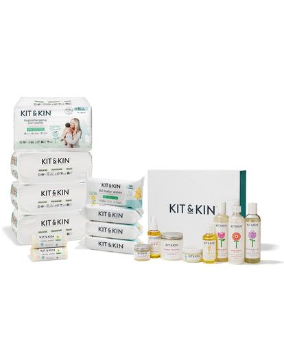 Kit & Kin Baby Care Kit & Kin Skincare Starter Pack with Size 1 Nappies