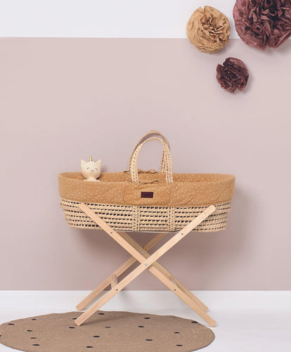 Little Green Sheep Accessories Little Green Sheep Moses Basket & Stand - Honey / Natural