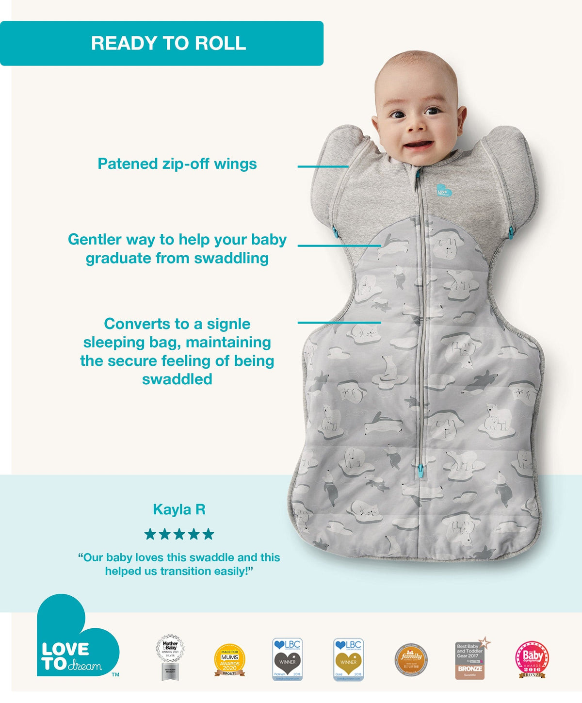 Love To Dream Swaddle Up™ Transition Bag Extra Warm Polar Bear