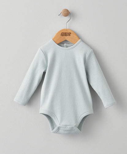 Mamas & Papas All-in-Ones & Bodysuits Organic Cotton Ribbed Bodysuit - Blue