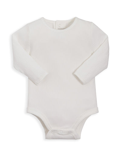 Mamas & Papas All-in-Ones & Bodysuits Organic Cotton Ribbed Bodysuit - White